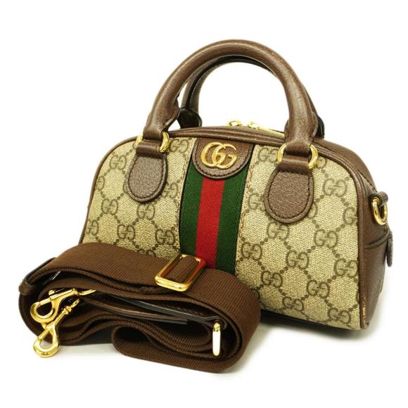Gucci Handbags - GUCCI Handbag Ophidia 724606 Leather Brown Gold Hardware Women's